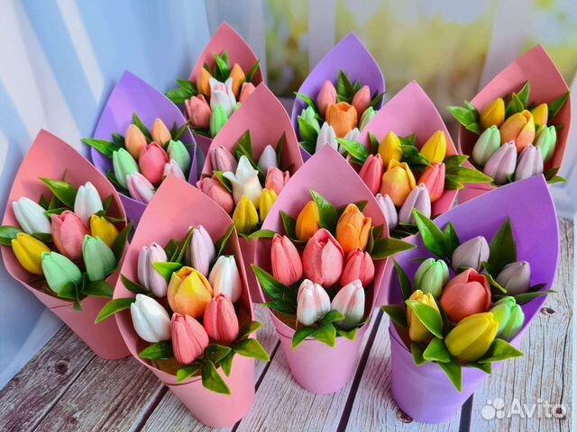 Мыло ручной работы Цветы на День Мамы