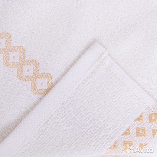 Полотенце 70/130 см махра Блеск кремовый по це