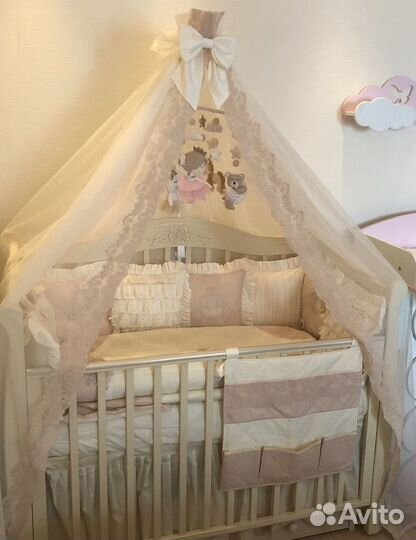 Детское постельное + бортики (кроватка продана)