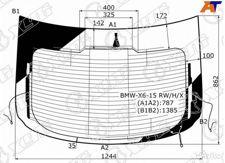 Стекло заднее с обогревом BMW X6 F16 15-19