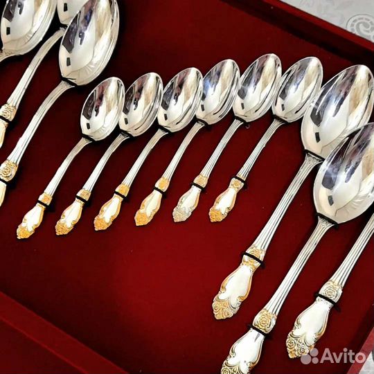 Серебряная Роза частично позолочен Мельхиор новые