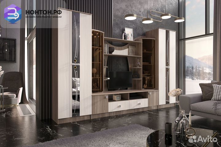 Стенка Гамма-15 ясень светлый / ясень темный