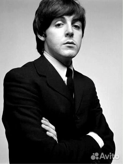 Paul McCartney автограф на металле в рамке подарок