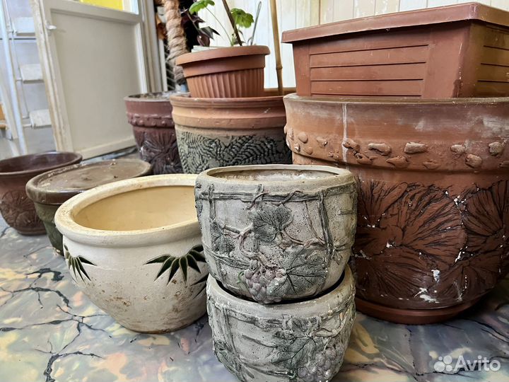 Керамические горшки для цветов бу