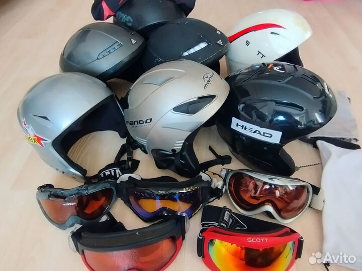 Шлемы горнолыжные 53-59 для сноуборда, очки