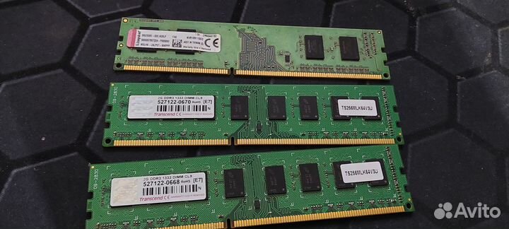 Планки памяти для пк 3 шт по 2 гб DDR3