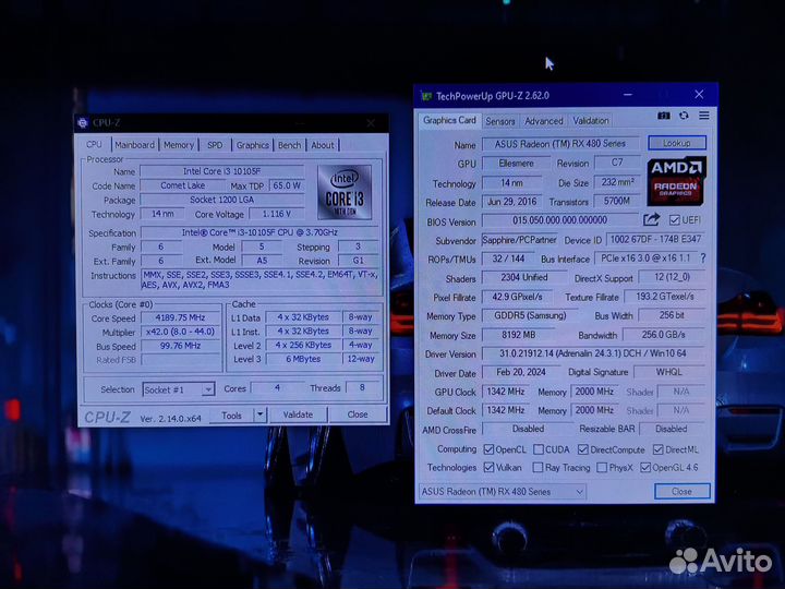 Игровой пк I3-10105F Rx480 8GB DDR4 16GB