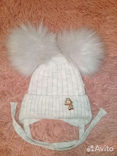 Тёплый костюм зайки, жилетка, шапочка зимняя