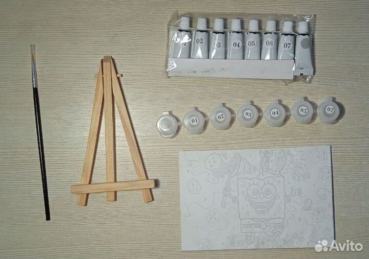 Hobbart. Раскраска по номерам. Губка Боб