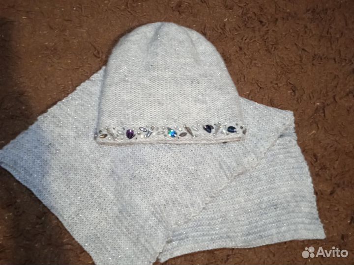 Комплект шапка и снуд женский