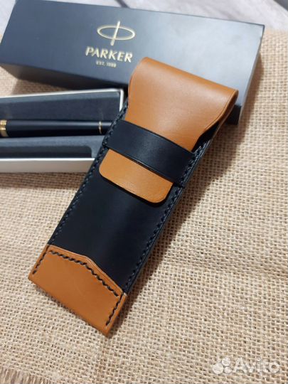 Пенал, Чехол, Футляр из натуральной кожи для ручек