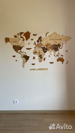 Карта мира из дерева/настенное панно