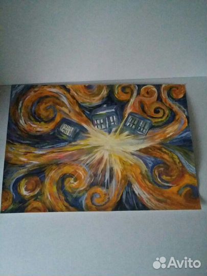 Рисунок постер взрыв Тардиса А3