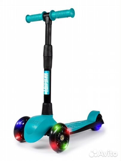 Самокат детский baby (светящиеся колеса) бирюзовый