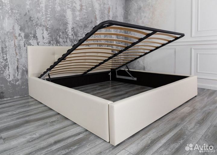 Кровать 180х200 с подъемным механизмом Роза белая