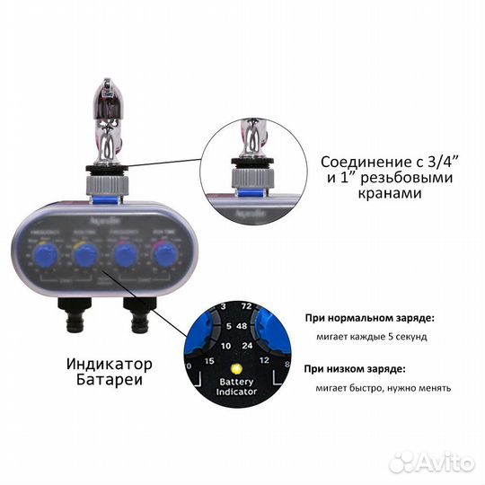 Таймер полива двухзонный
