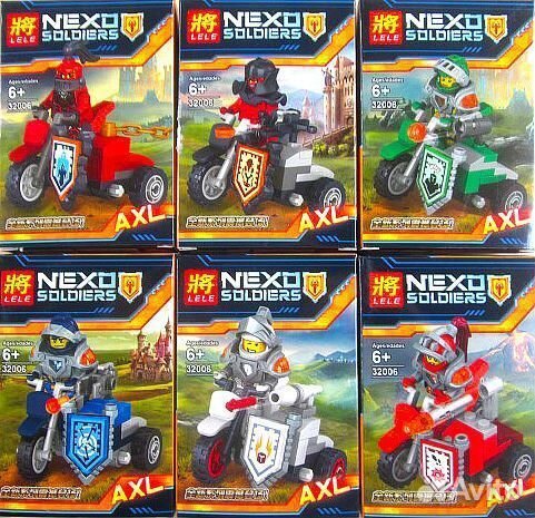 Набор 6 фигурок с мотоциклами (Нексо Найтс 32006)