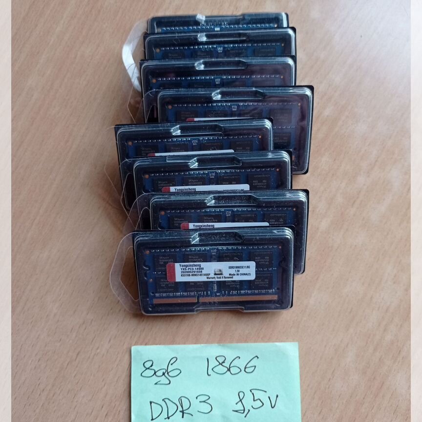 8 Gb 1866 Mhz 2rx8 Ddr3 1.5v Sodimm, Склад 8 Шт