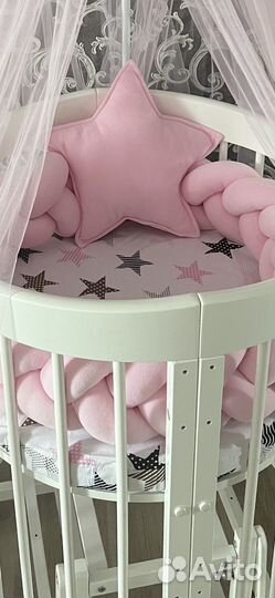 2 простыни на круглую кроватку