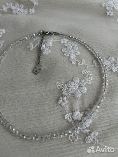 Чокер прозрачный, чешское стекло