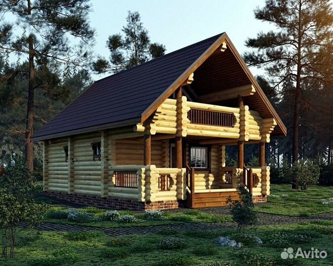 Строительство сруба бани из бревна 6200х7800мм