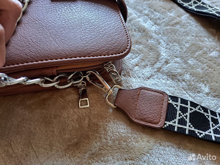Сумка коричневая женская через плечо