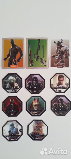 Карточки Звёздные войны и Fortnite