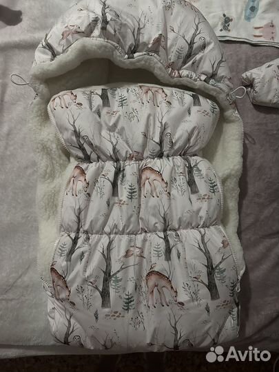 Зимний конверт в коляску на овчине