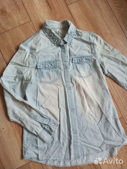 Блузка школьная, джинсы, кофта152 рост