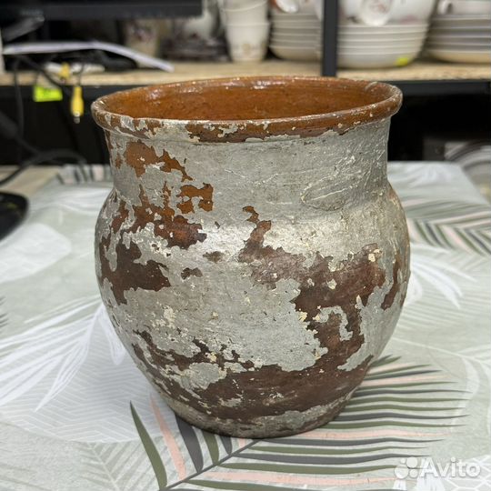 Горшок глиняный старинный крестьянский быт (Сзр)