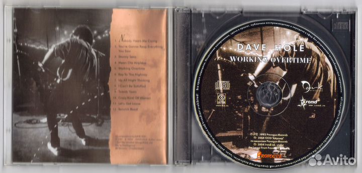 Dave Hole – Working Overtime. 2004. CD. Россия