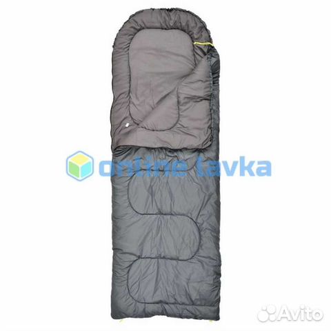 Спальник сп2 с капюшоном 200+35*75 см серый