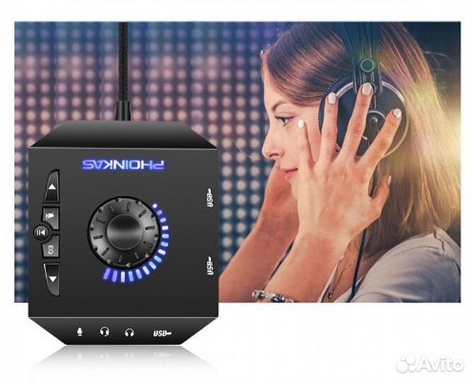 Внешняя USB Звуковая карта phoinikas PS4 7.1