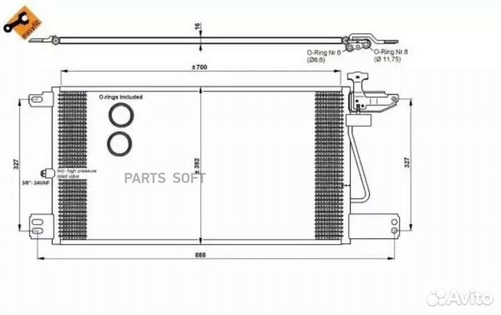 NRF 35790 NRF 35790 радиатор кондиционера 700x392x