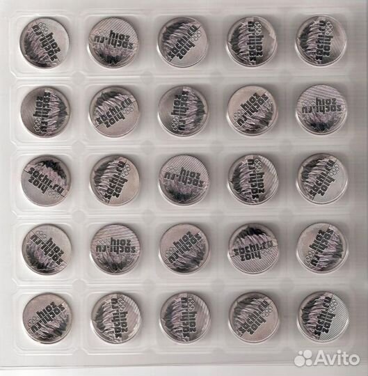 Юбилейные менеты 2014 Сочи. Лист - 25 монет