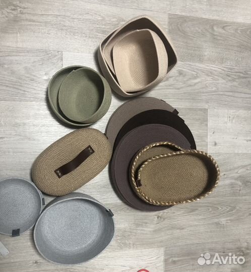 Джутовые салфетки, корзинки