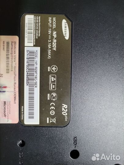 Ноутбук в разборе samsung np-r20y0c/ser