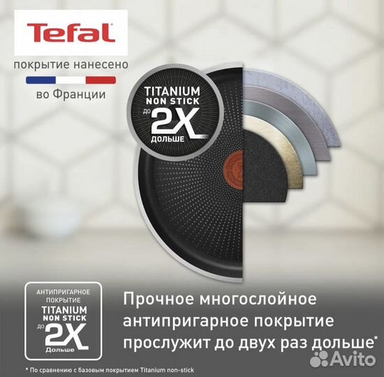 Набор посуды Tefal с крышкой, 24/26 см