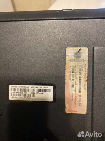 Ноутбук Acer aspire v3 571G