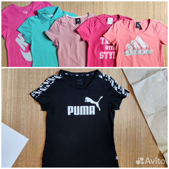 Спортивные женские футболки Puma,Adidas, 42,44