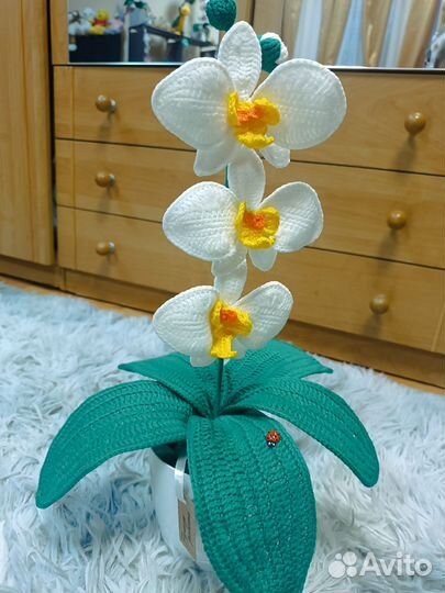 Вязаный Цветок Орхидея. Ручная работа