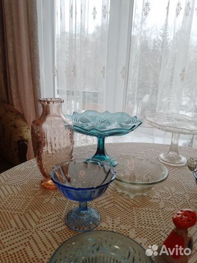 Посуда цветное стекло времен СССР