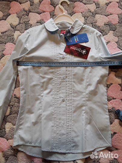 Блузка-рубашка для девочки школьная.140р.Новая