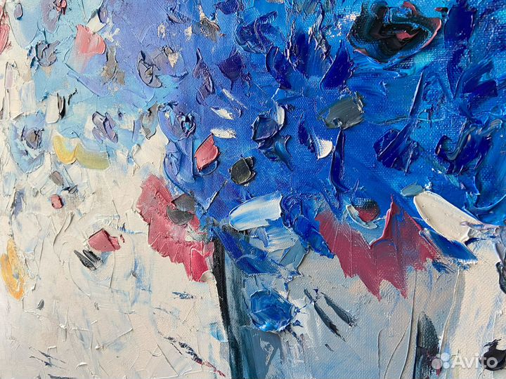 Большая картина маслом на холсте букет