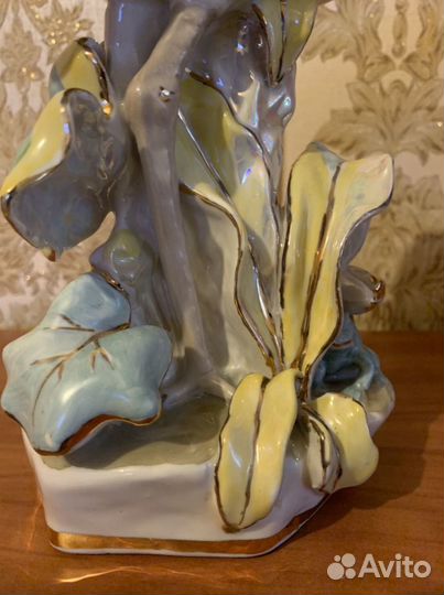 Фарфоровая статуэтка»Цапля» времен СССР