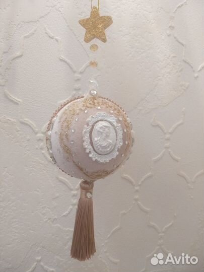 Бархатные шары на елку ручной работы