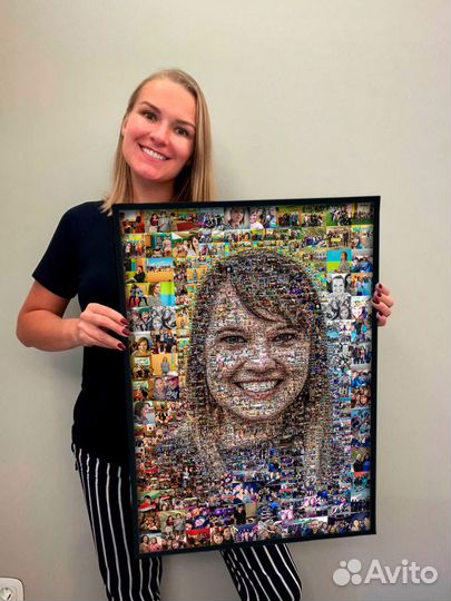 Портрет-мозаика, уникальный подарок из фотографий