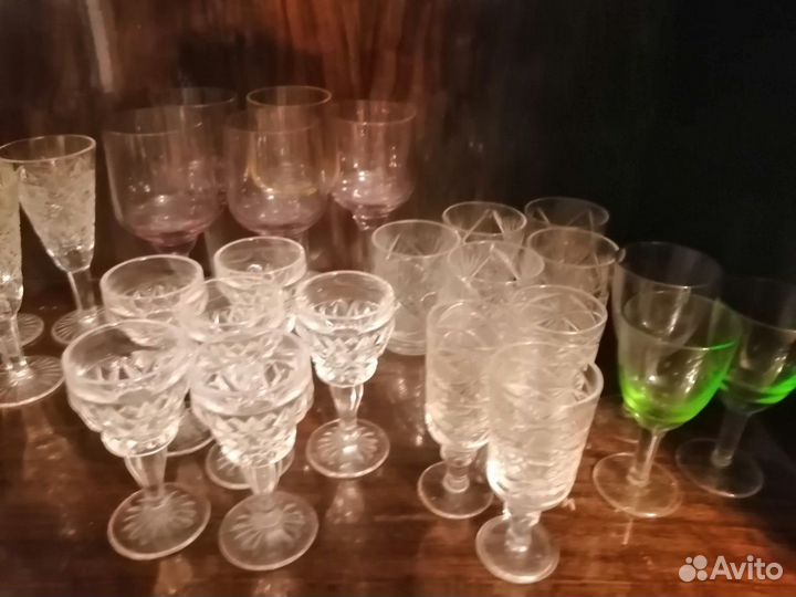 Рюмки хрусталь. ссср. цветное стекло