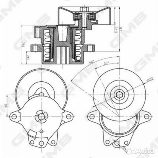 GMB GAT31650 Натяжитель ремня