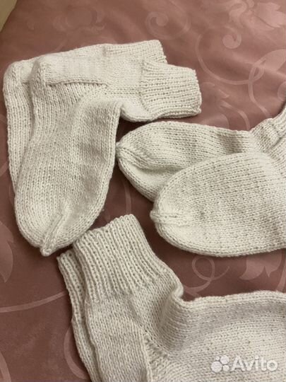 Носки шерстяные вязаные